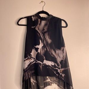 Sheer flowy marble top